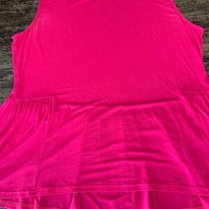 SUNNY LEIGH hot pink ruffled tank. XL
